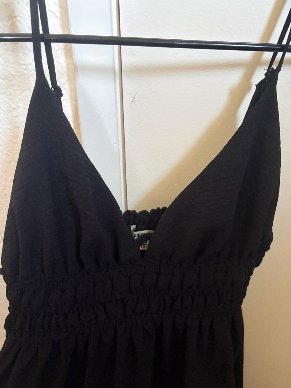 Inspired Hearts Black V-Neck Dress with Spaghetti Straps - Picture 4 of 5